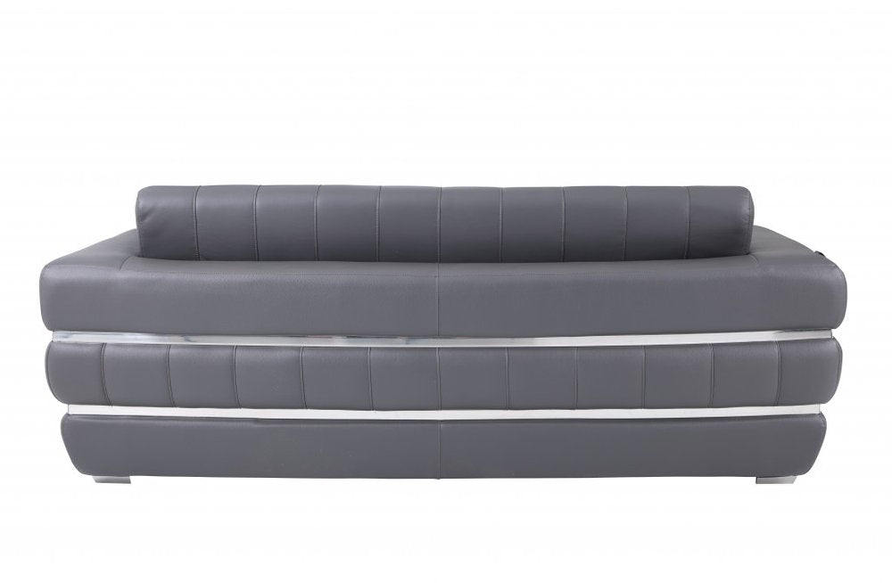 89" Italian Leather Contemporary Sofa