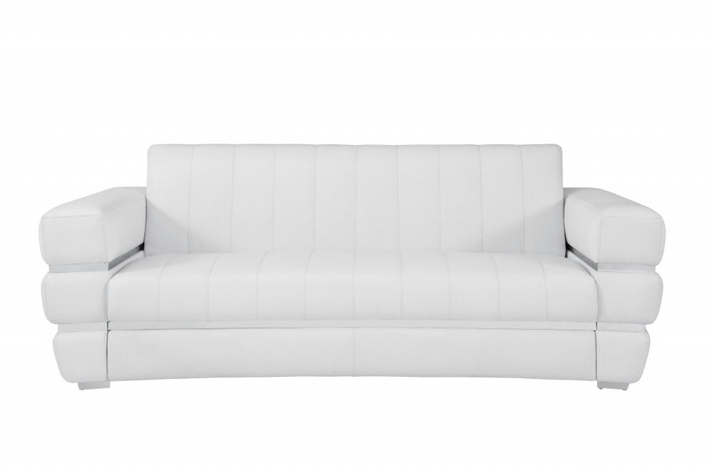 89" Italian Leather Contemporary Sofa