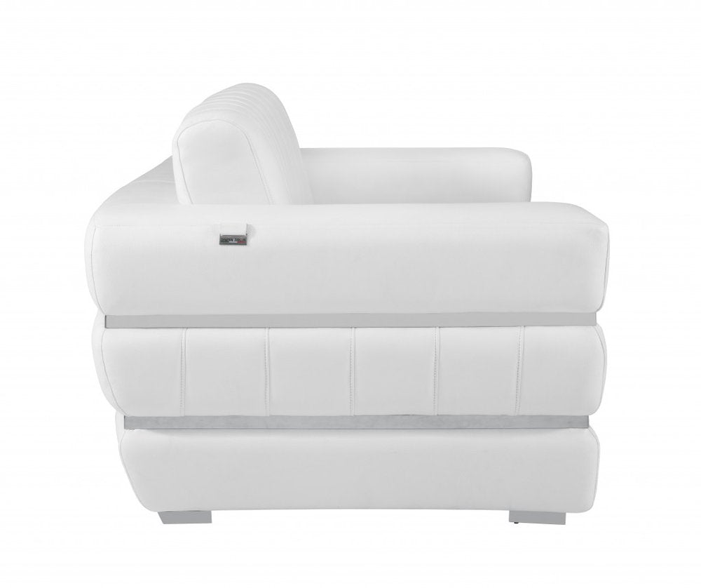 89" Italian Leather Contemporary Sofa