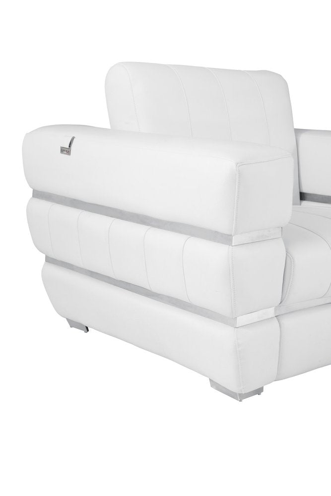 89" Italian Leather Contemporary Sofa