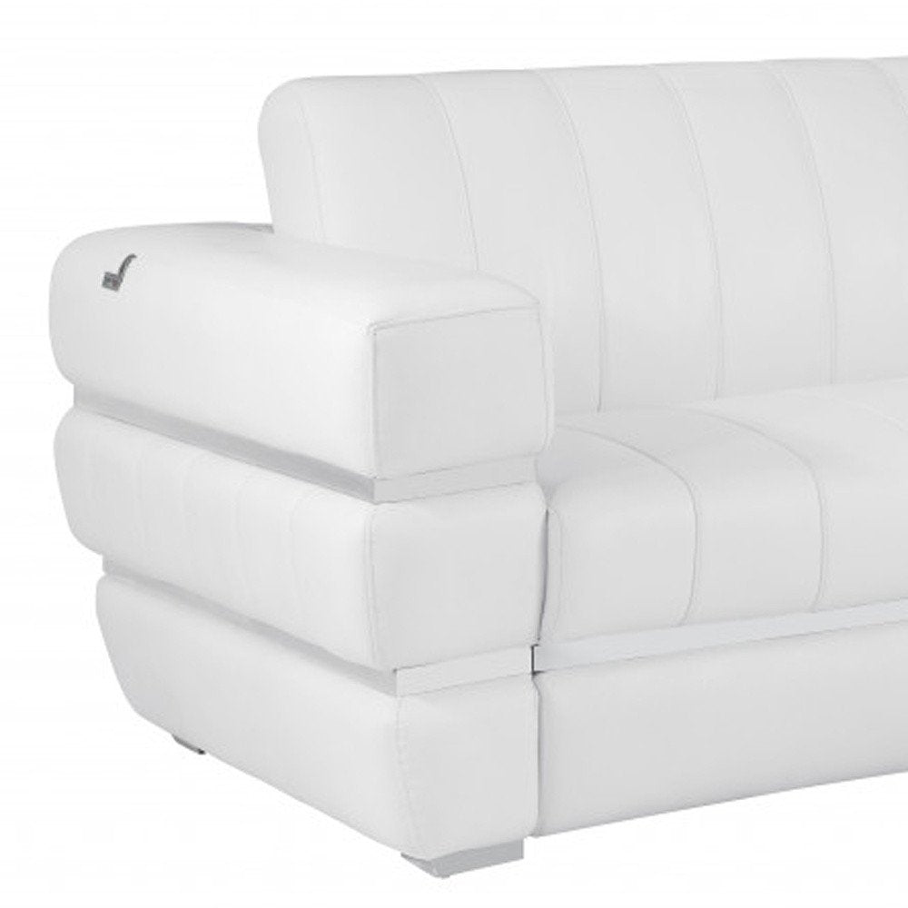 89" Italian Leather Contemporary Sofa