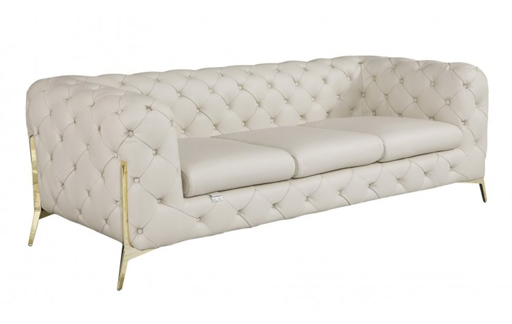 93" Modern Italian Leather Chesterfield Sofa