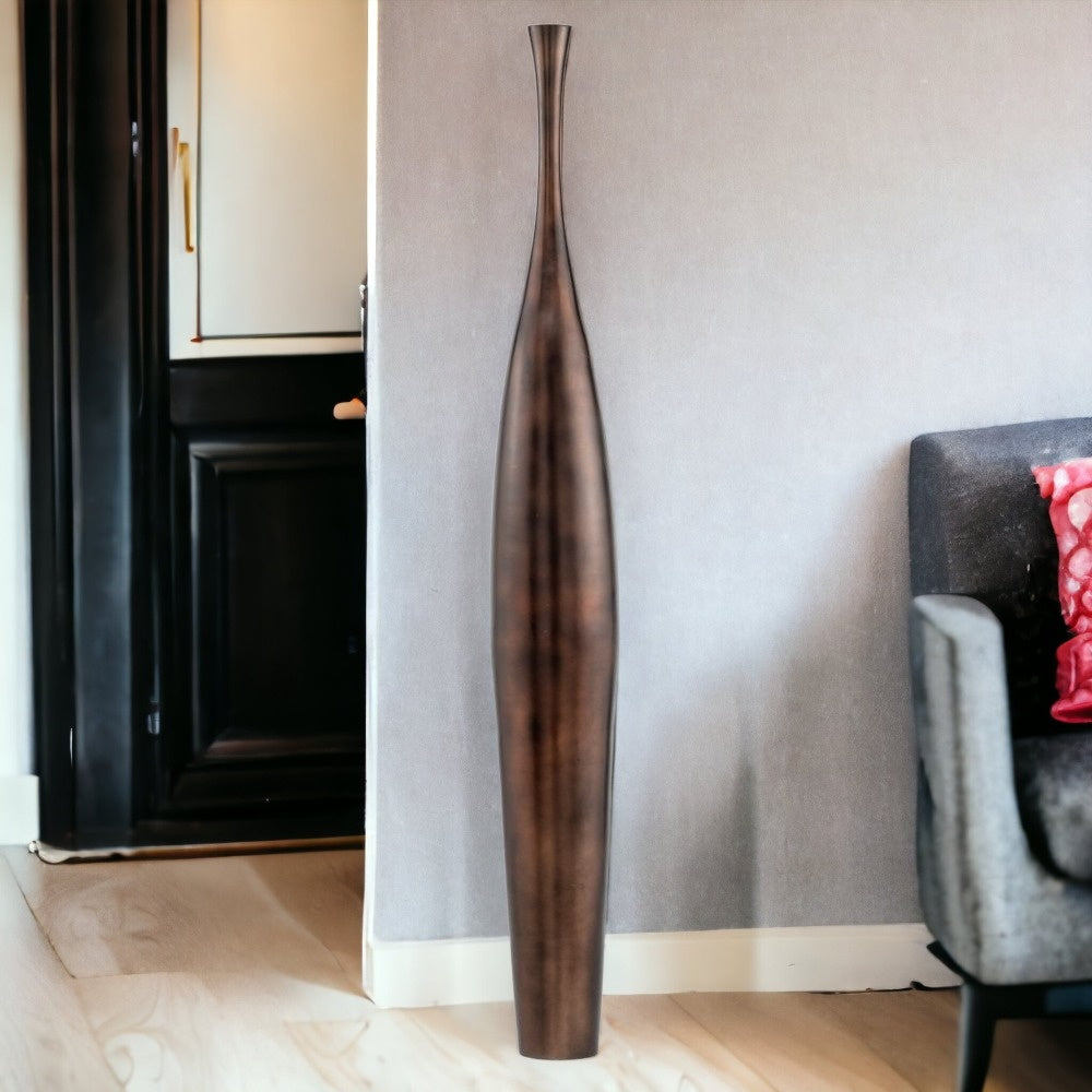 50" Antiquated Bronze Trumpet Floor Vase