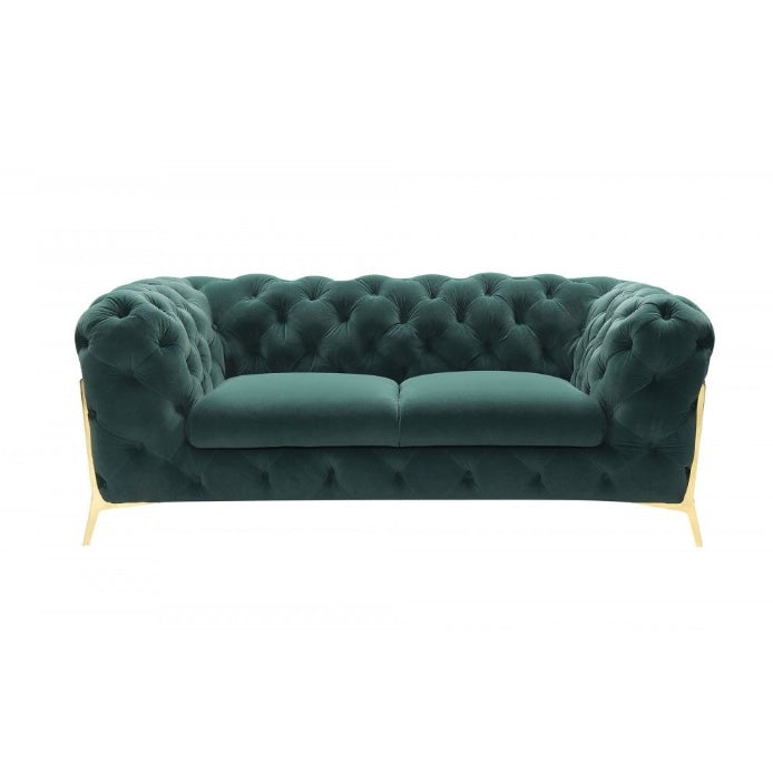 74" Velvet Tufted Modern Chesterfield Loveseat