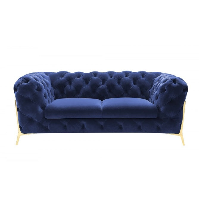 74" Velvet Tufted Modern Chesterfield Loveseat