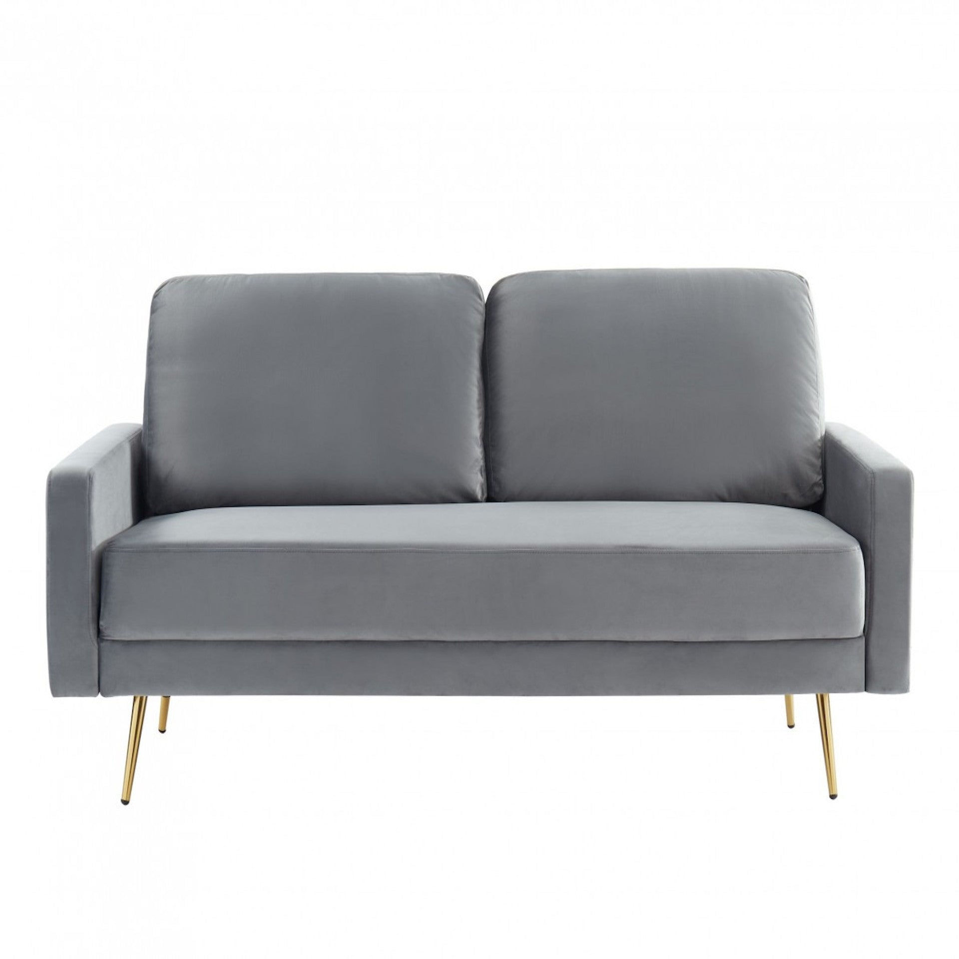 72" Gray Velvet Mid-Century Modern Sofa