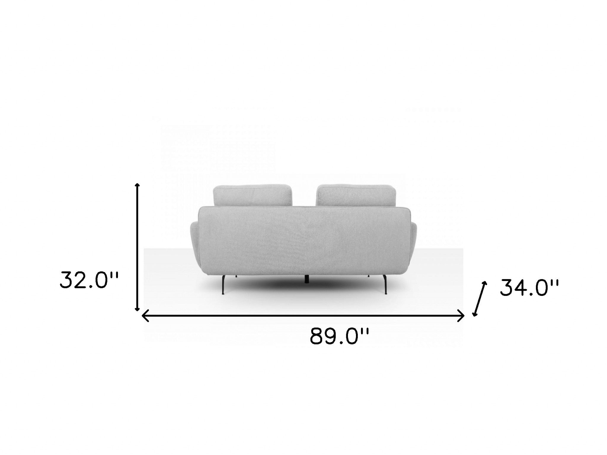 89" Light Gray Retro Sofa