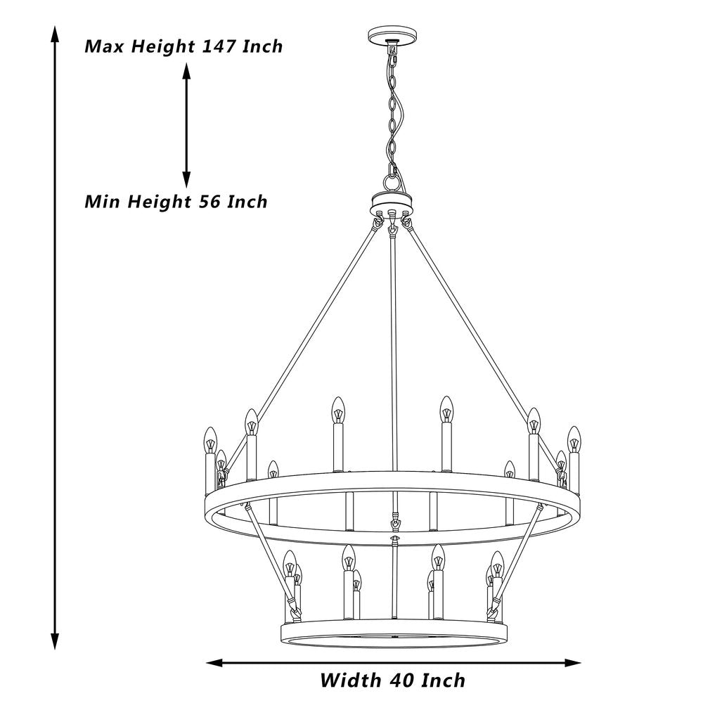 40" Dual Ring Gothic Chandelier