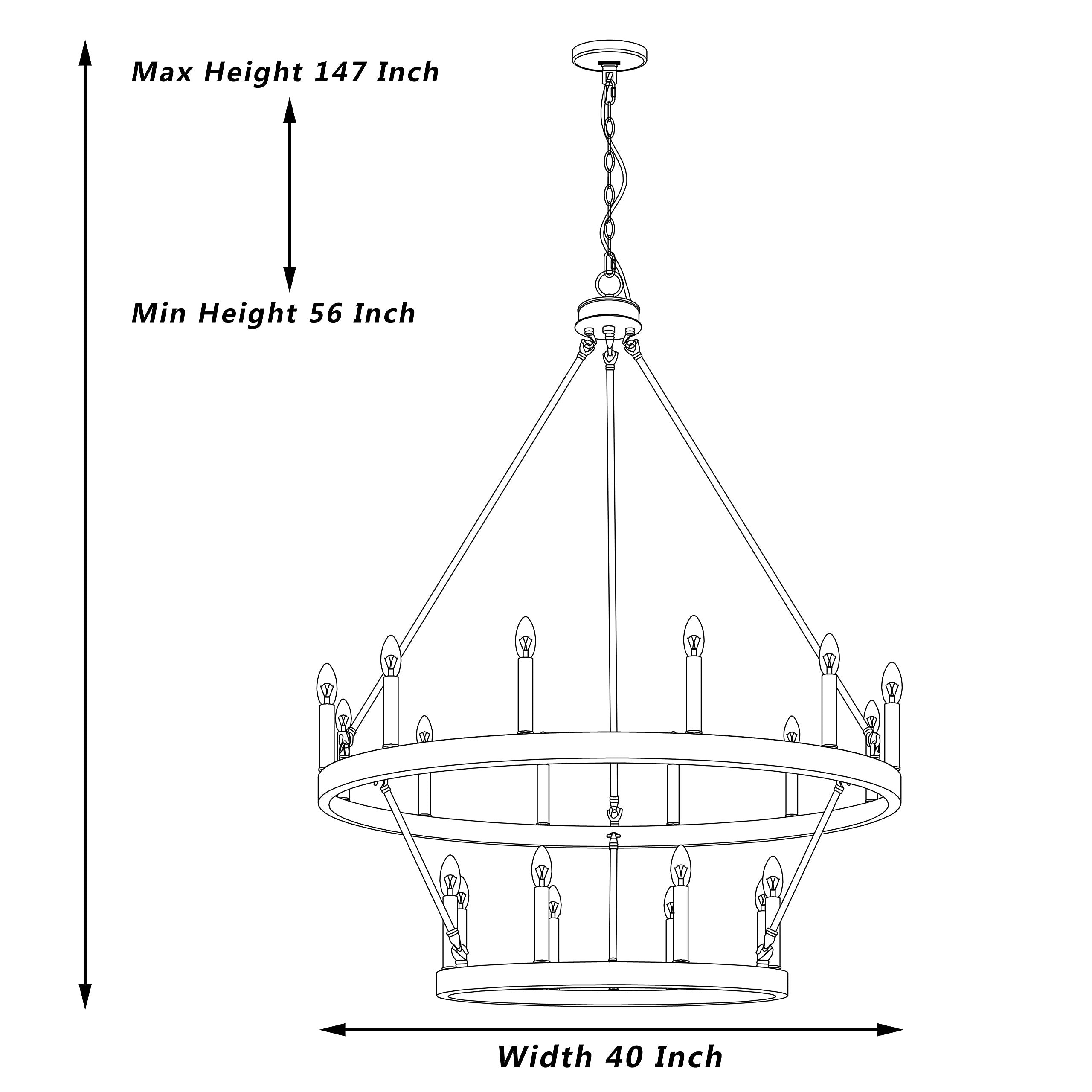 40" Dual Ring Contemporary Gothic Chandelier