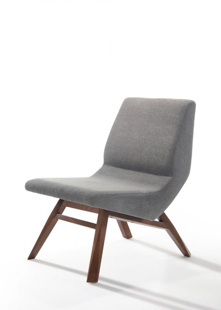 22" Gray Contemporary Lounge Slipper Chair