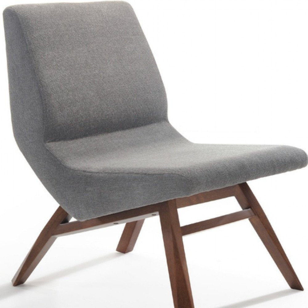 22" Gray Contemporary Lounge Slipper Chair