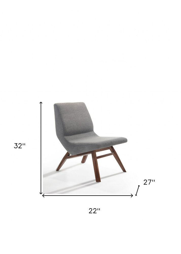 22" Gray Contemporary Lounge Slipper Chair