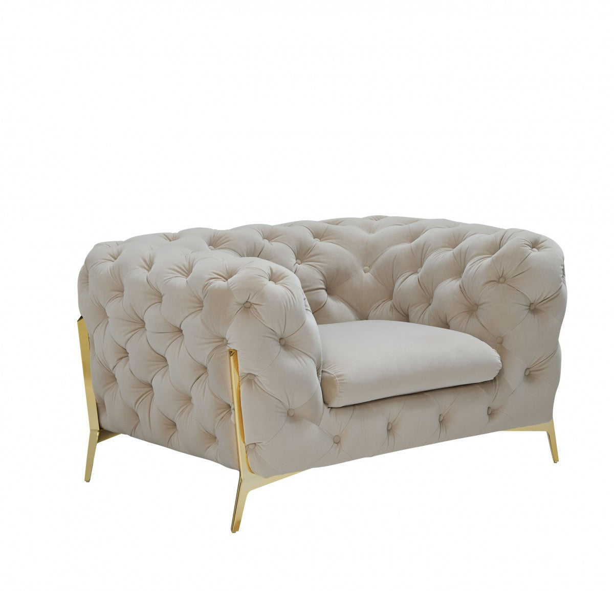 50" Velvet Tufted Modern Tuxedo Chair