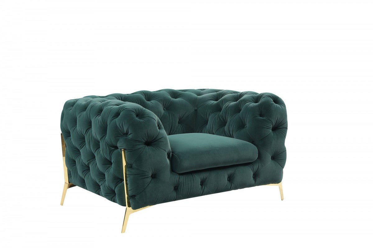 50" Velvet Tufted Modern Chesterfield Chair