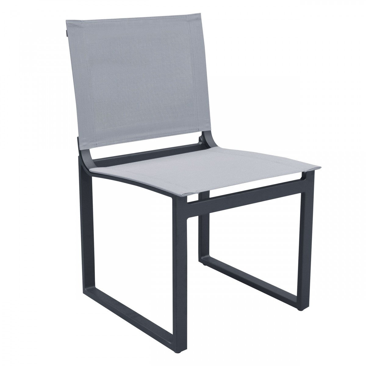 19" Set Of Two Gray and Black Outdoor Dining Chair