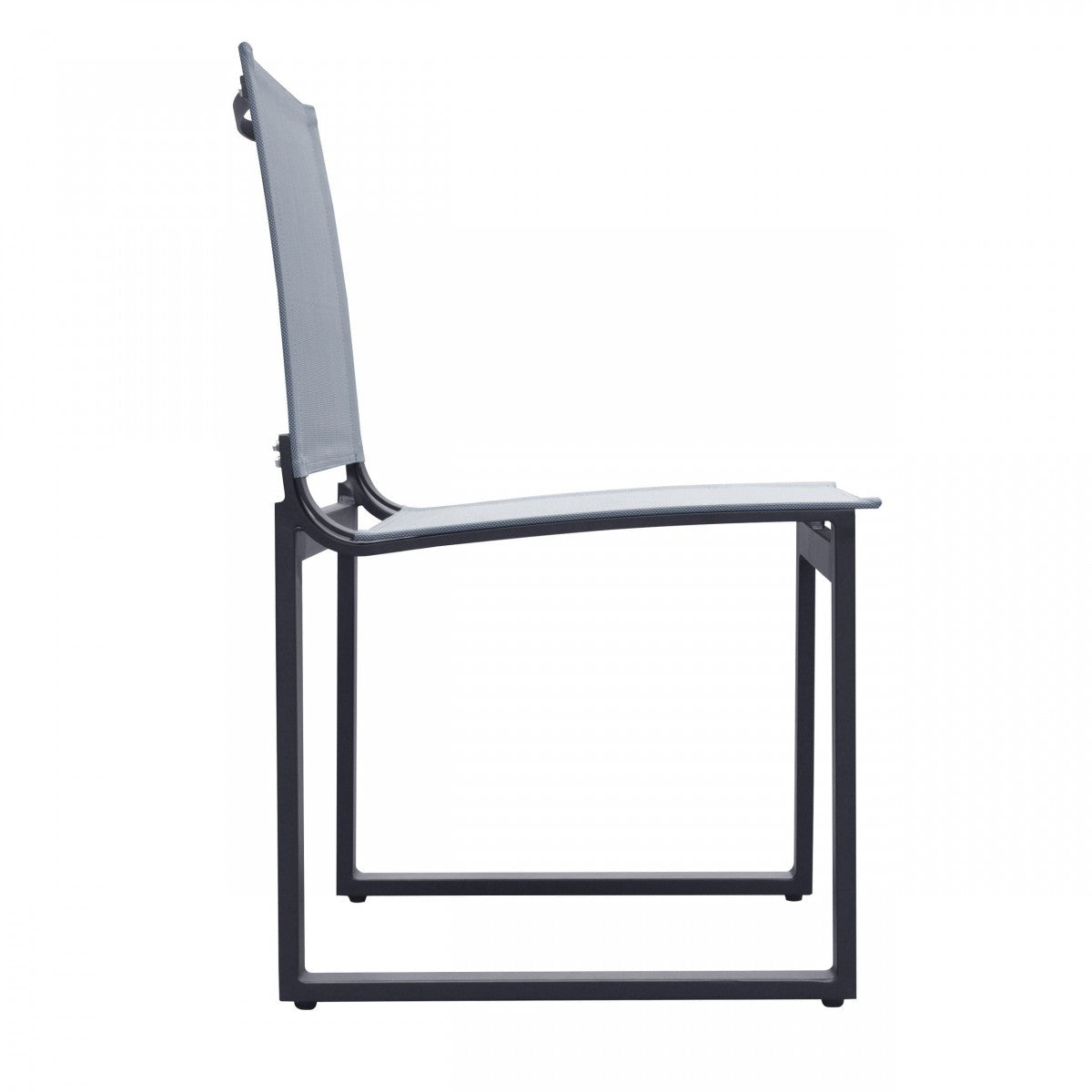 19" Set Of Two Gray and Black Outdoor Dining Chair