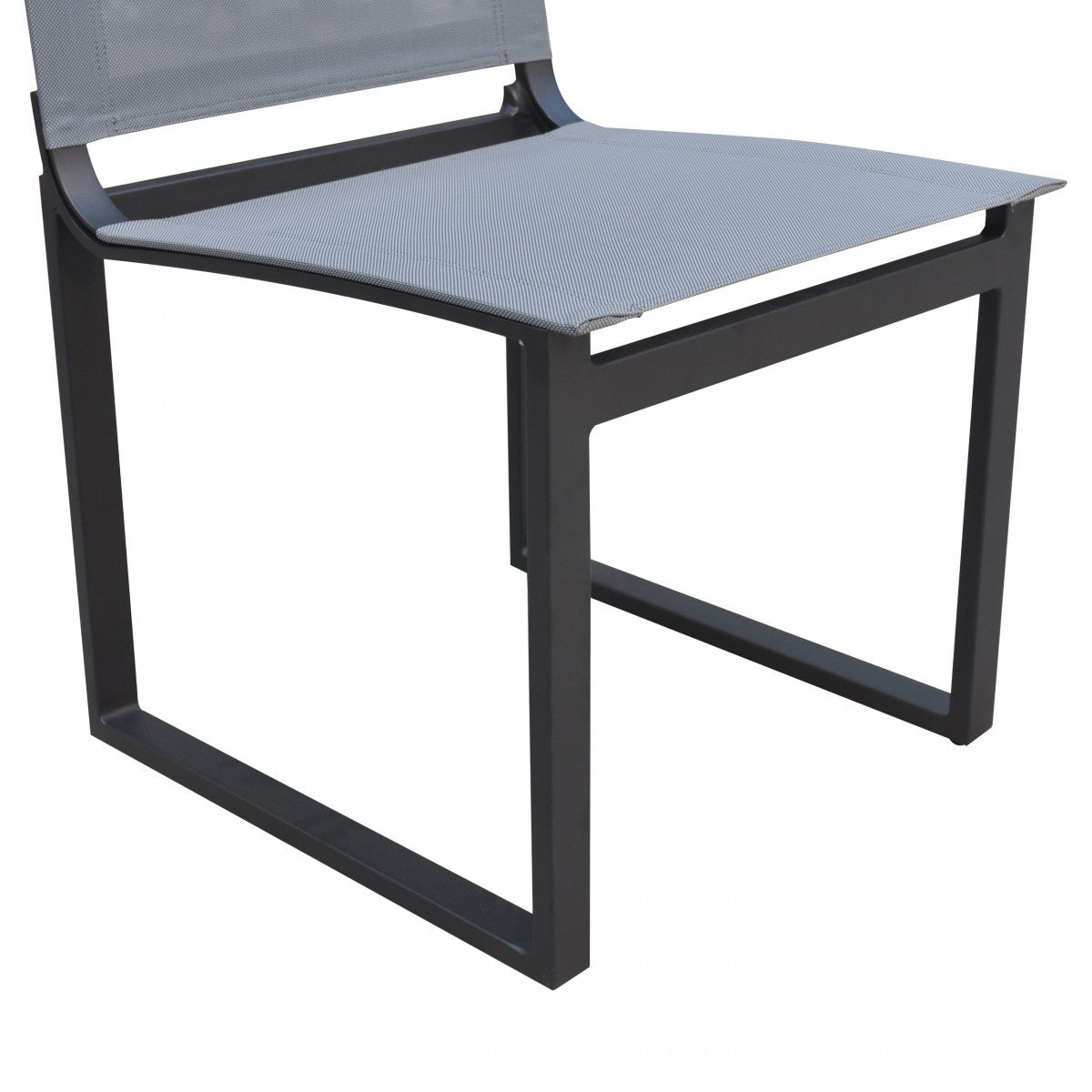 19" Set Of Two Gray and Black Outdoor Dining Chair