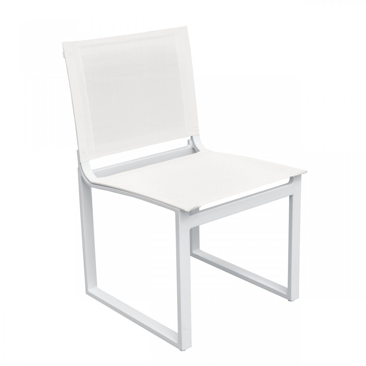 19" Set Of Two White Outdoor Dining Chair