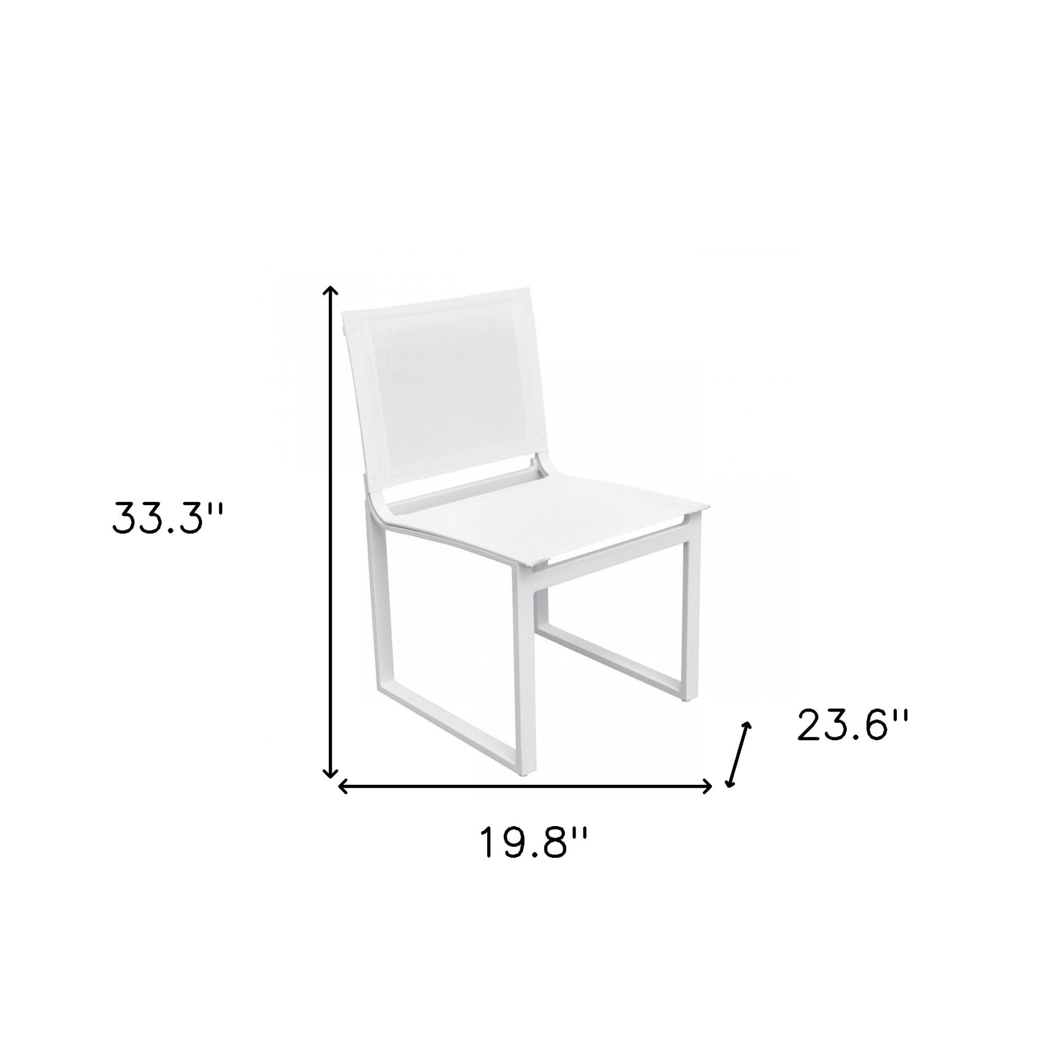 19" Set Of Two White Outdoor Dining Chair