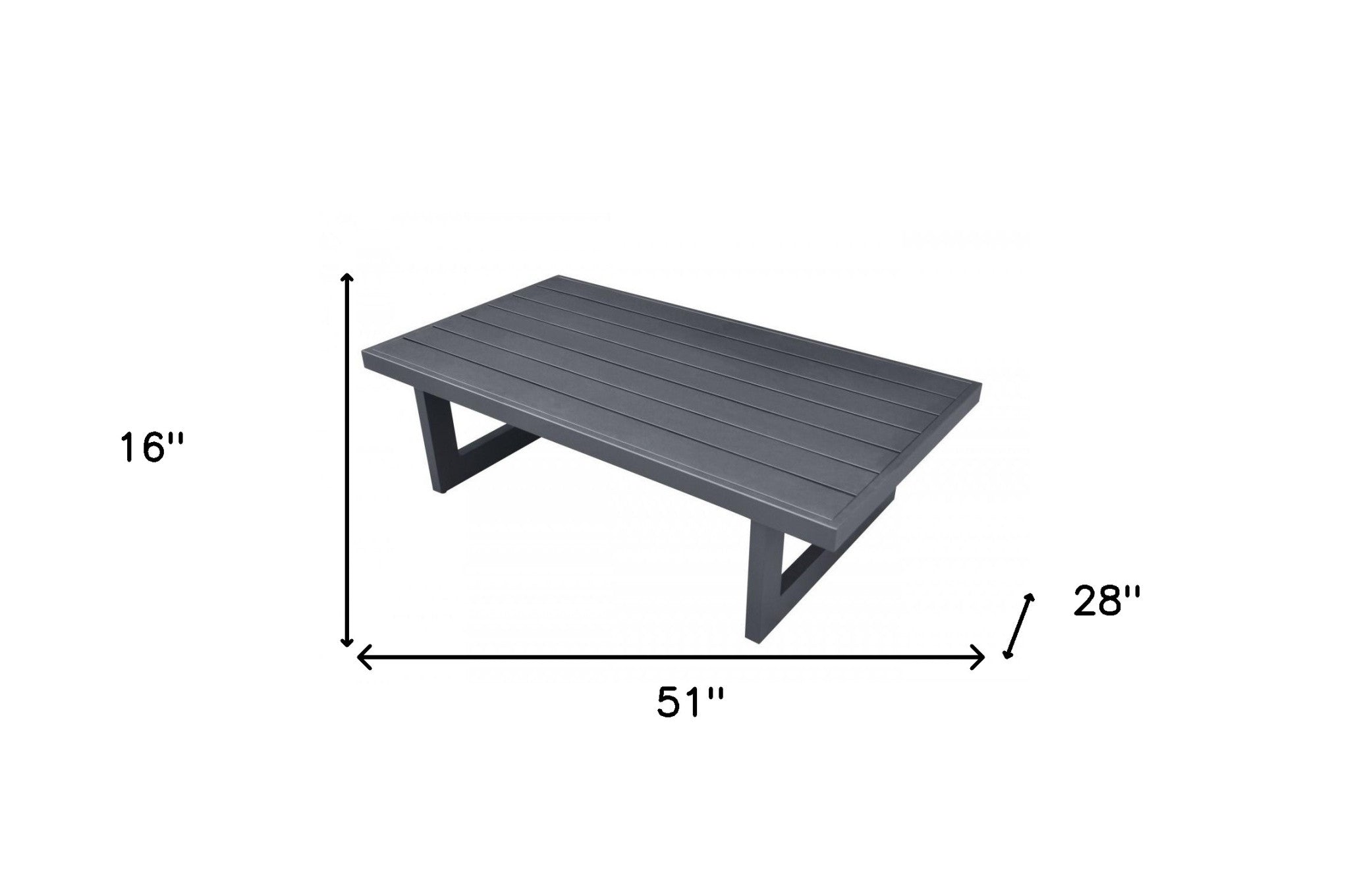 51" Gray Metal Outdoor Table