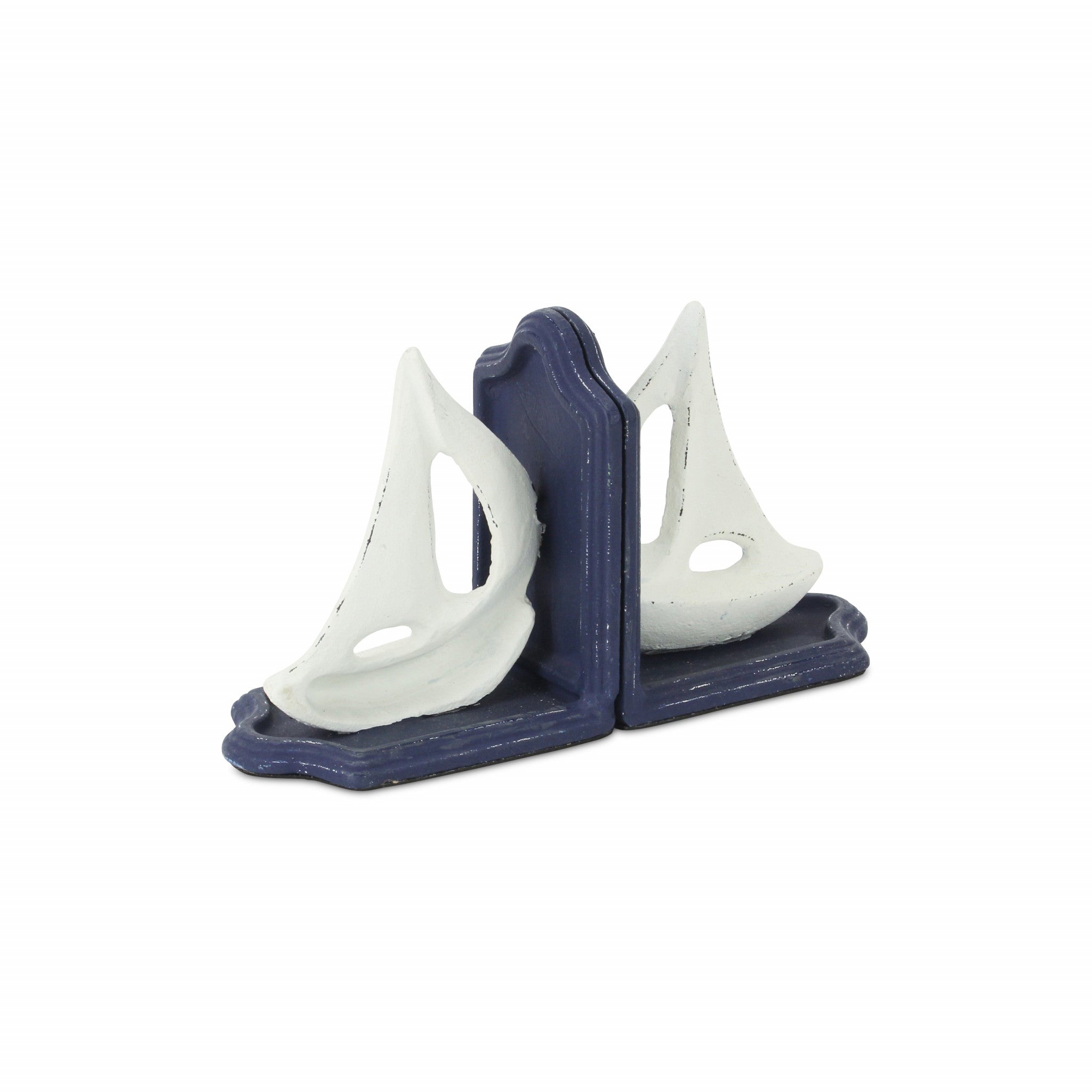 9" Blue Metal Sailboats Bookends