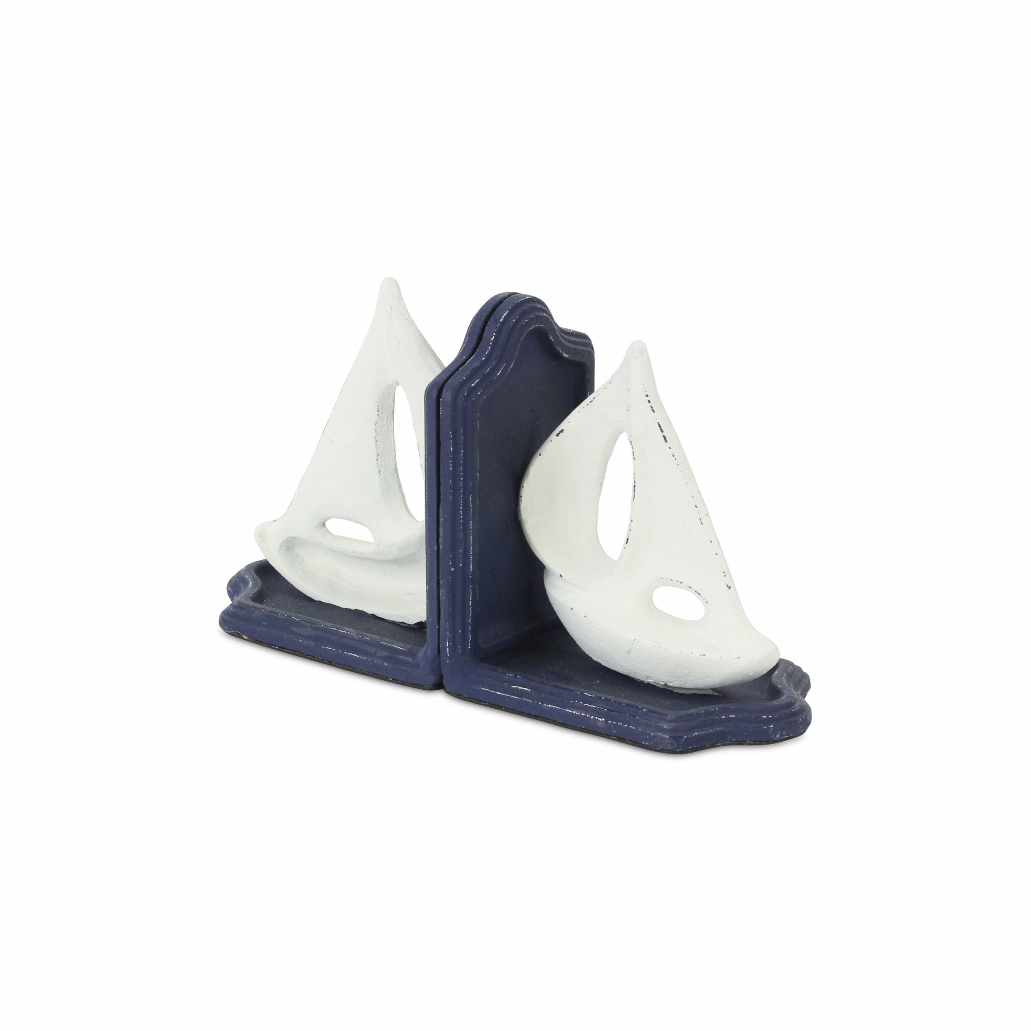 9" Blue Metal Sailboats Bookends