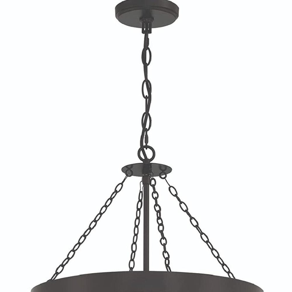 22" Black Ring Caged Chandelier