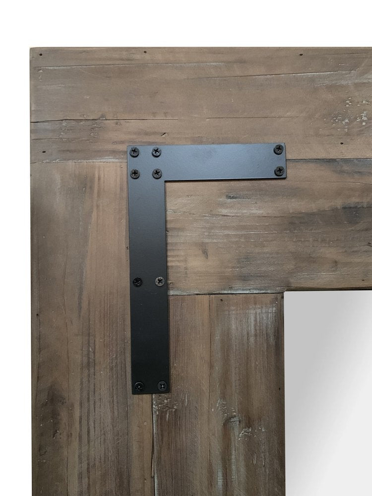 75" Brown Wood Leaning Accent Mirror