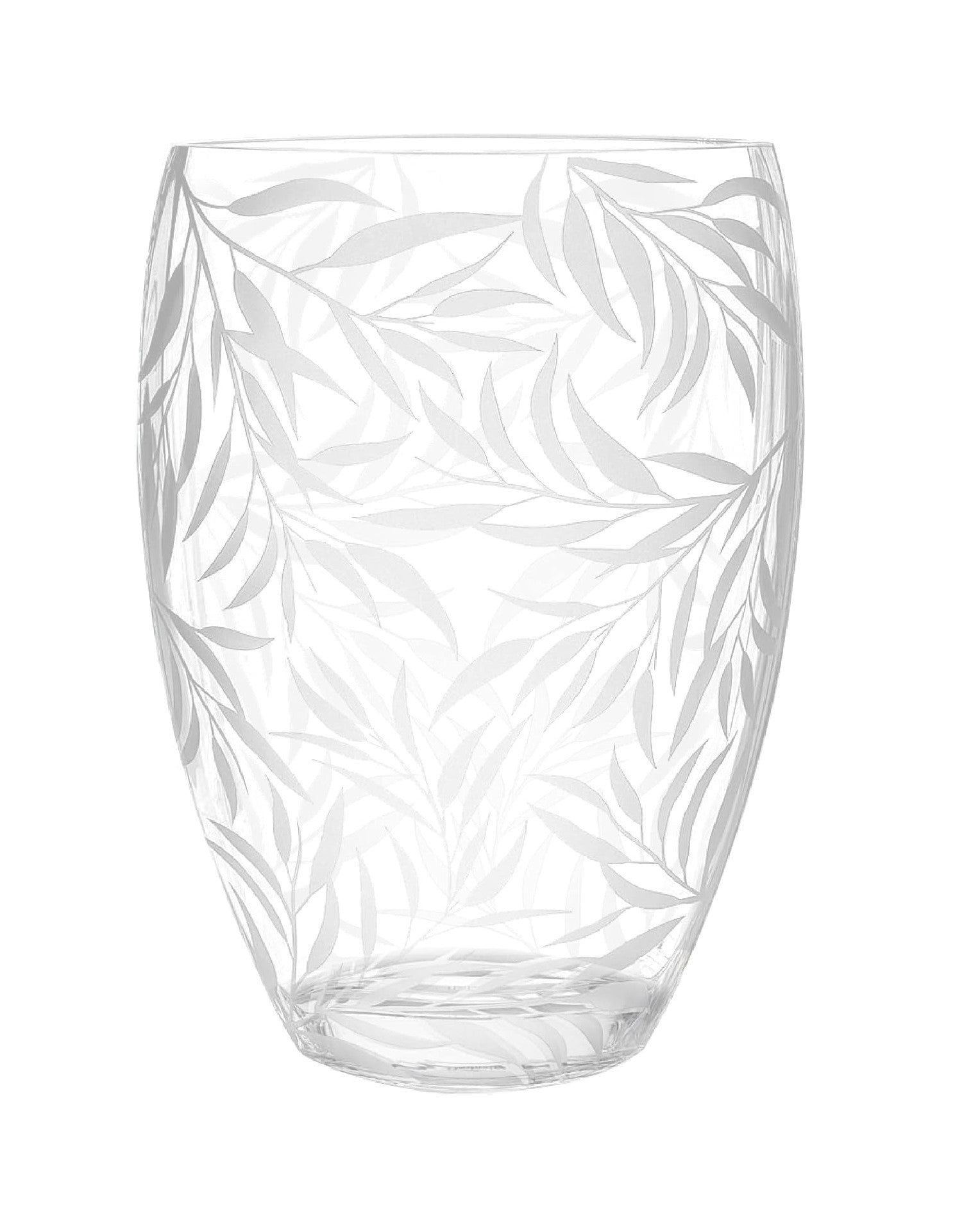 12" Clear Frosted Leaf Table Vase