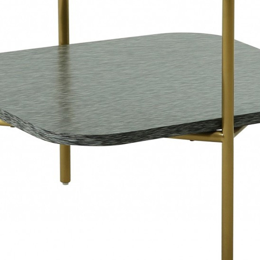 24" Gold Multi-Level Square End Table