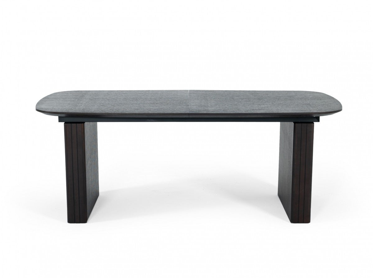 114" Smoke Gray Veneer Dining Table