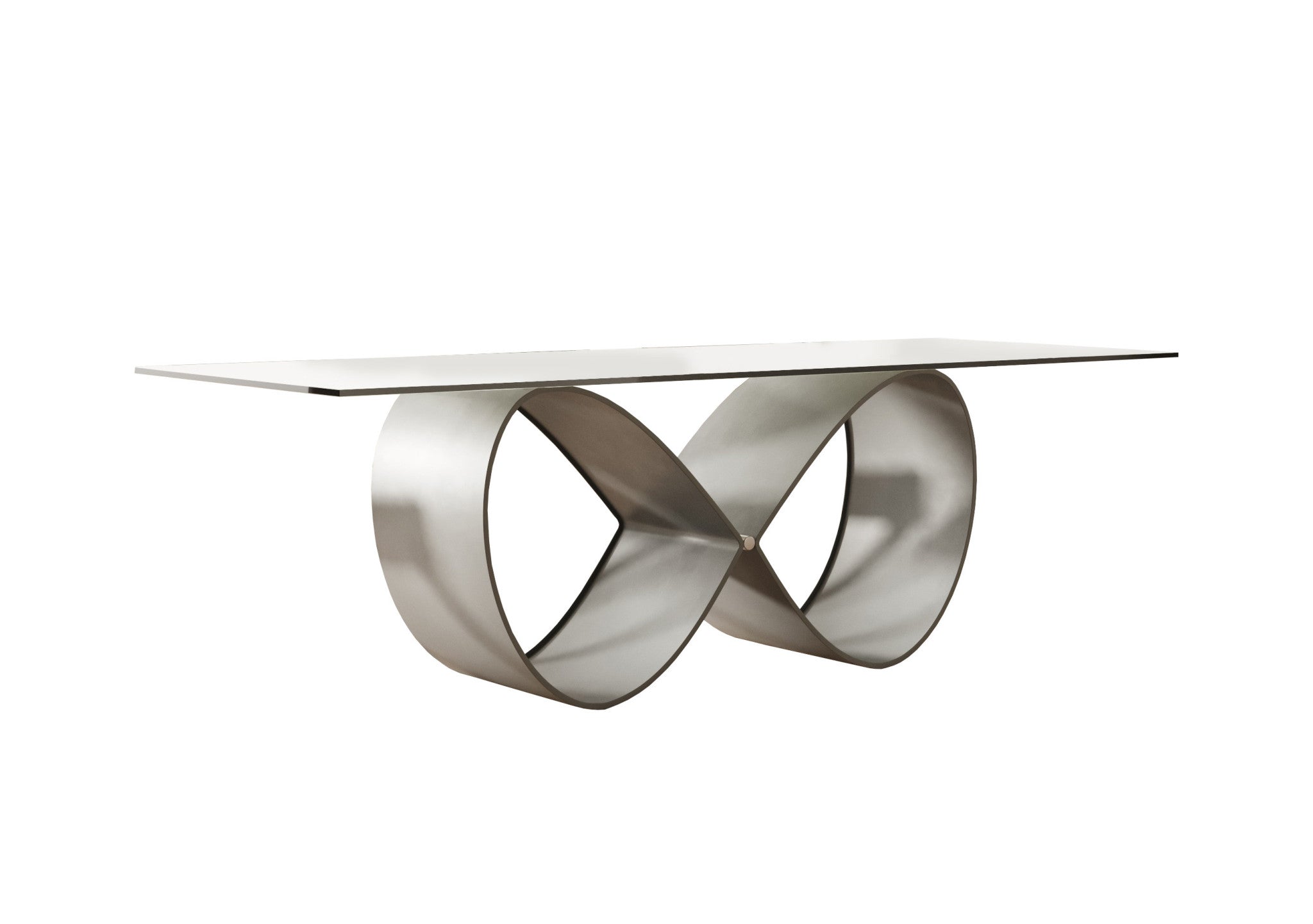 95" Silver Infinity Dining Table
