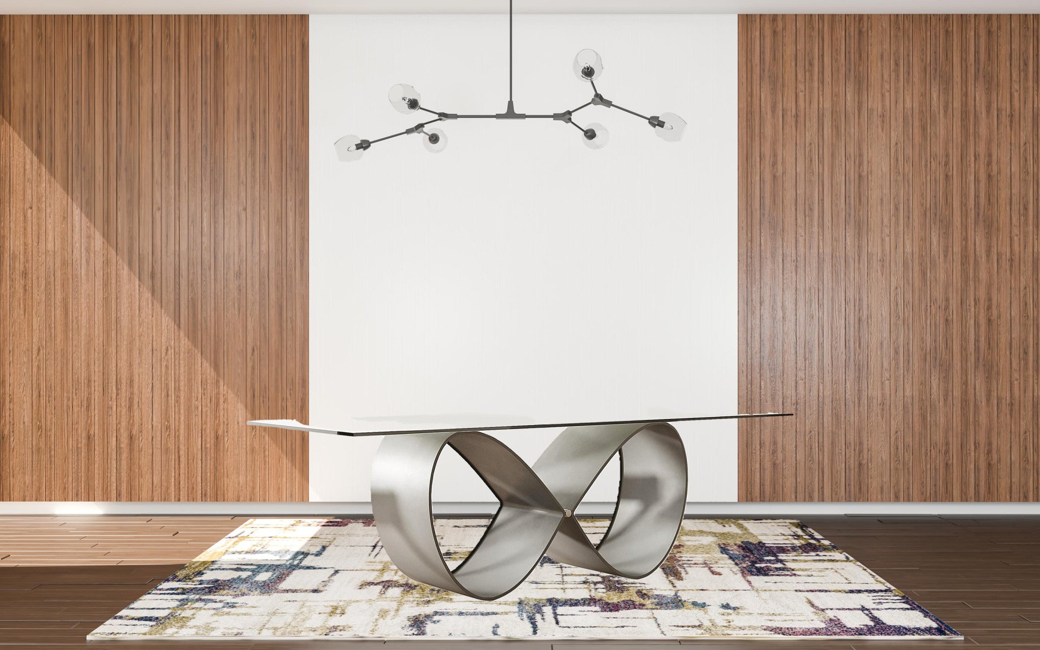 95" Silver Infinity Dining Table