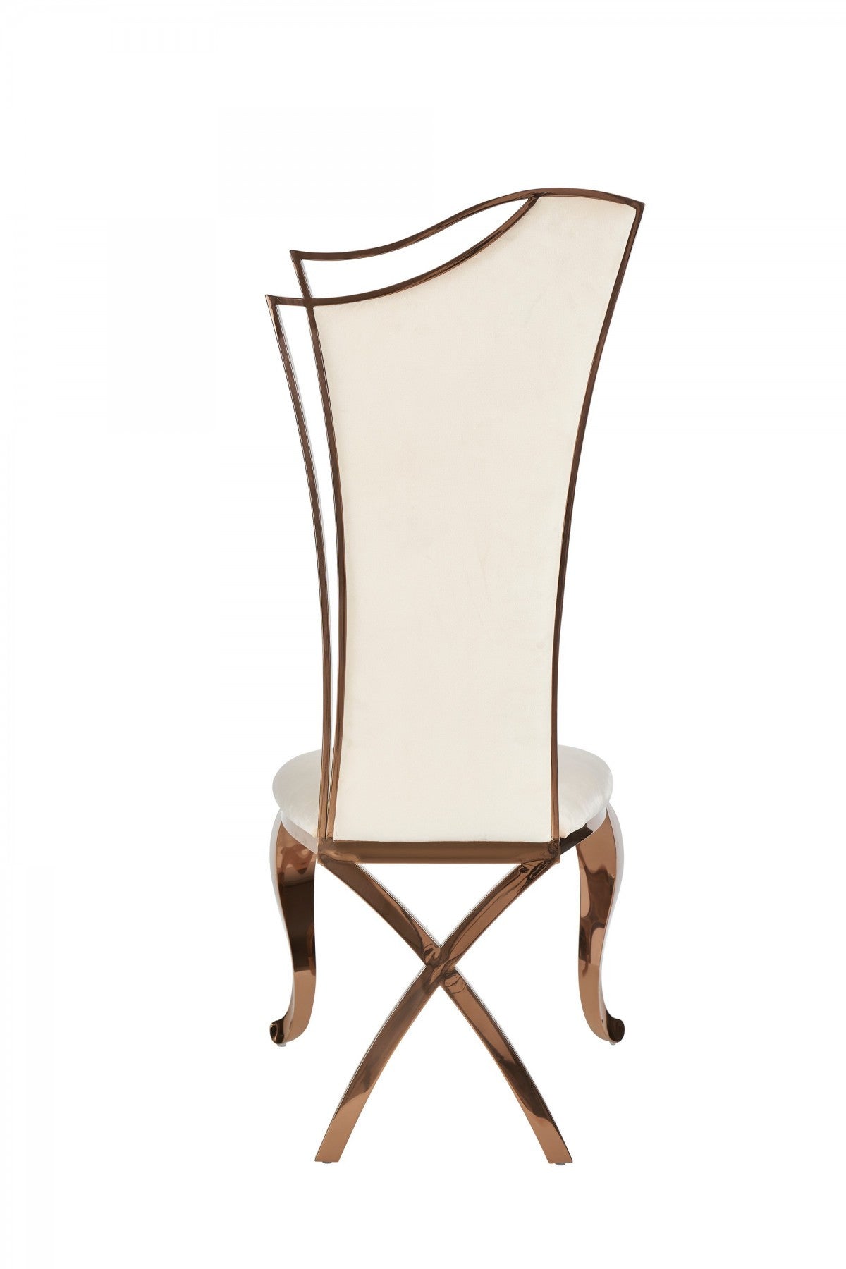 22" Set of Two Cream and Rose Gold Silhouette Chair