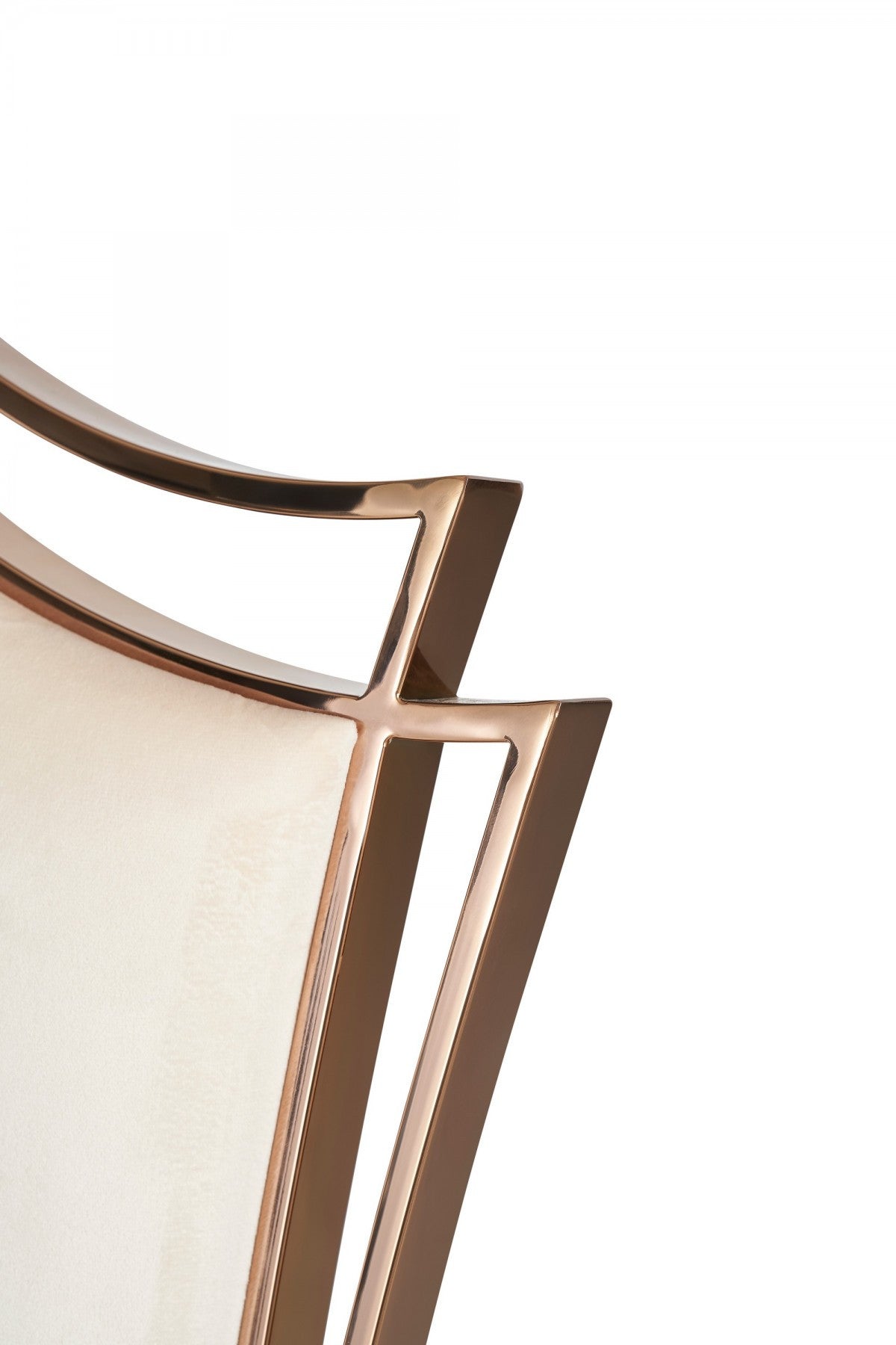 22" Set of Two Cream and Rose Gold Silhouette Chair