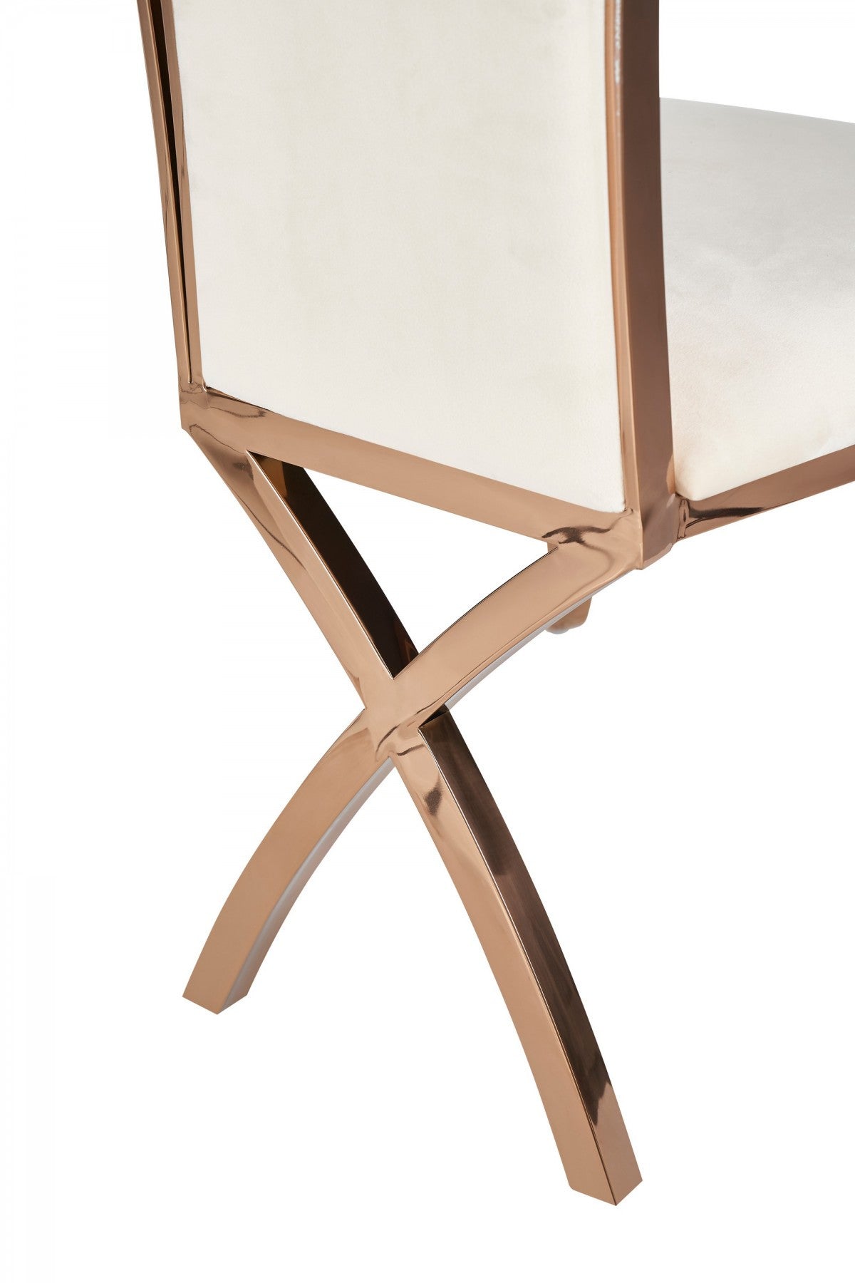 22" Set of Two Cream and Rose Gold Silhouette Chair