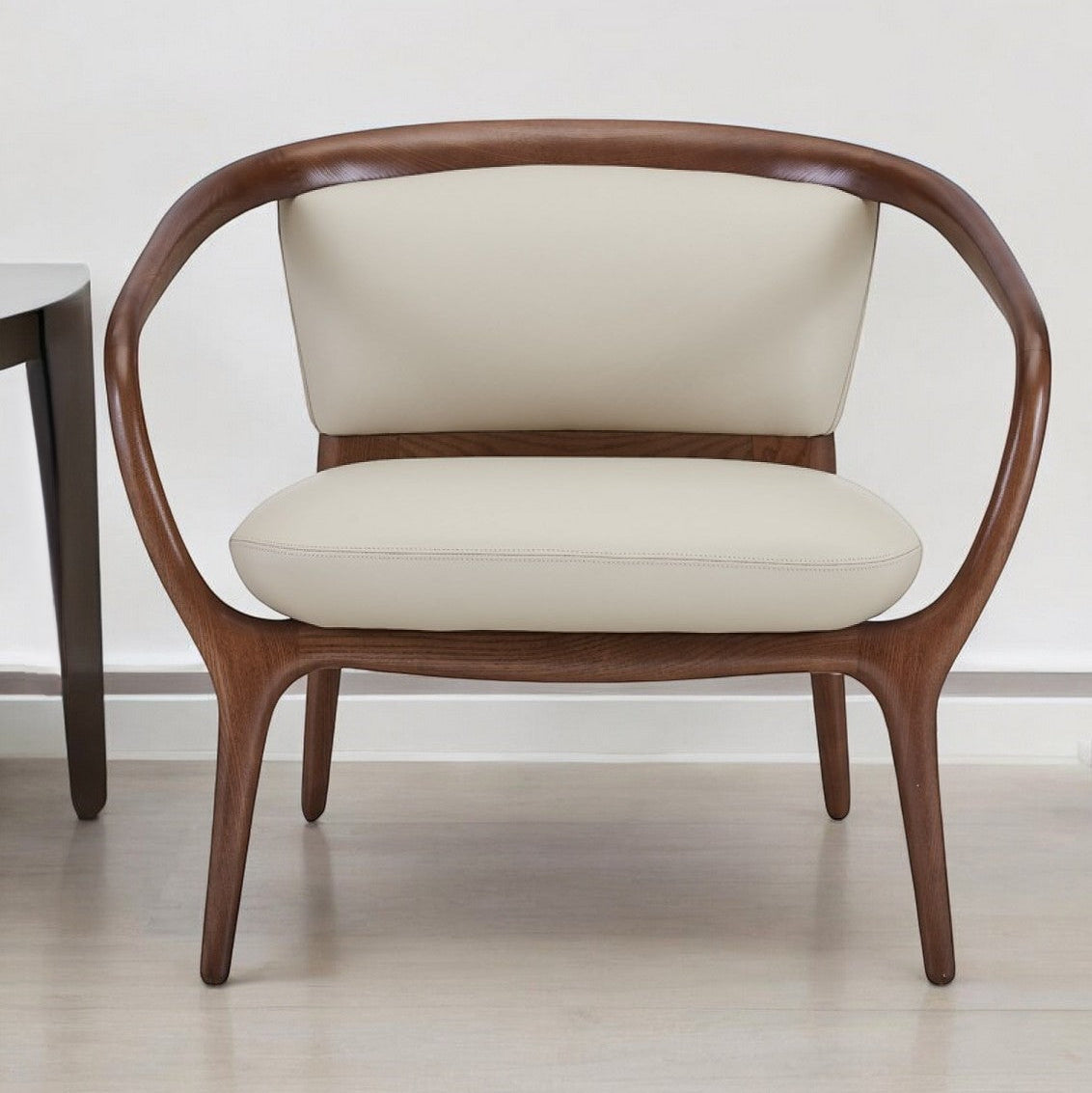 30" Brown faux Leather Rustic Armchair