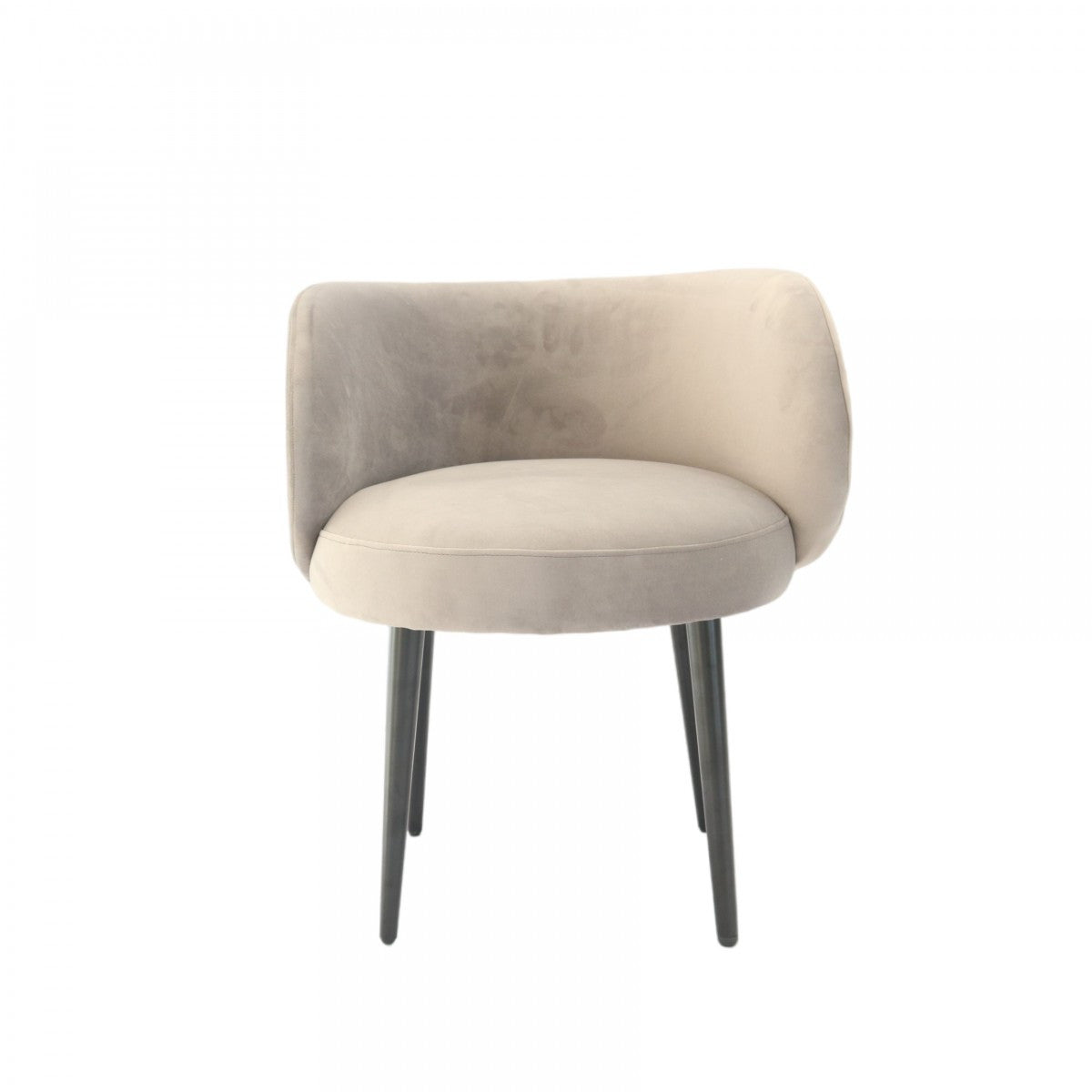 24" Gray Velvet and Wood Barrel Chair