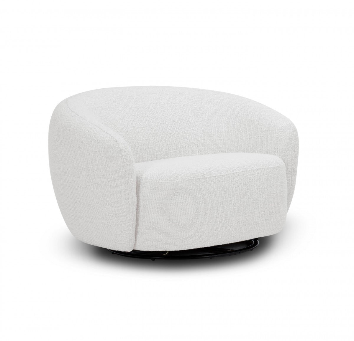 47" Modern White Swivel Barrel Chair