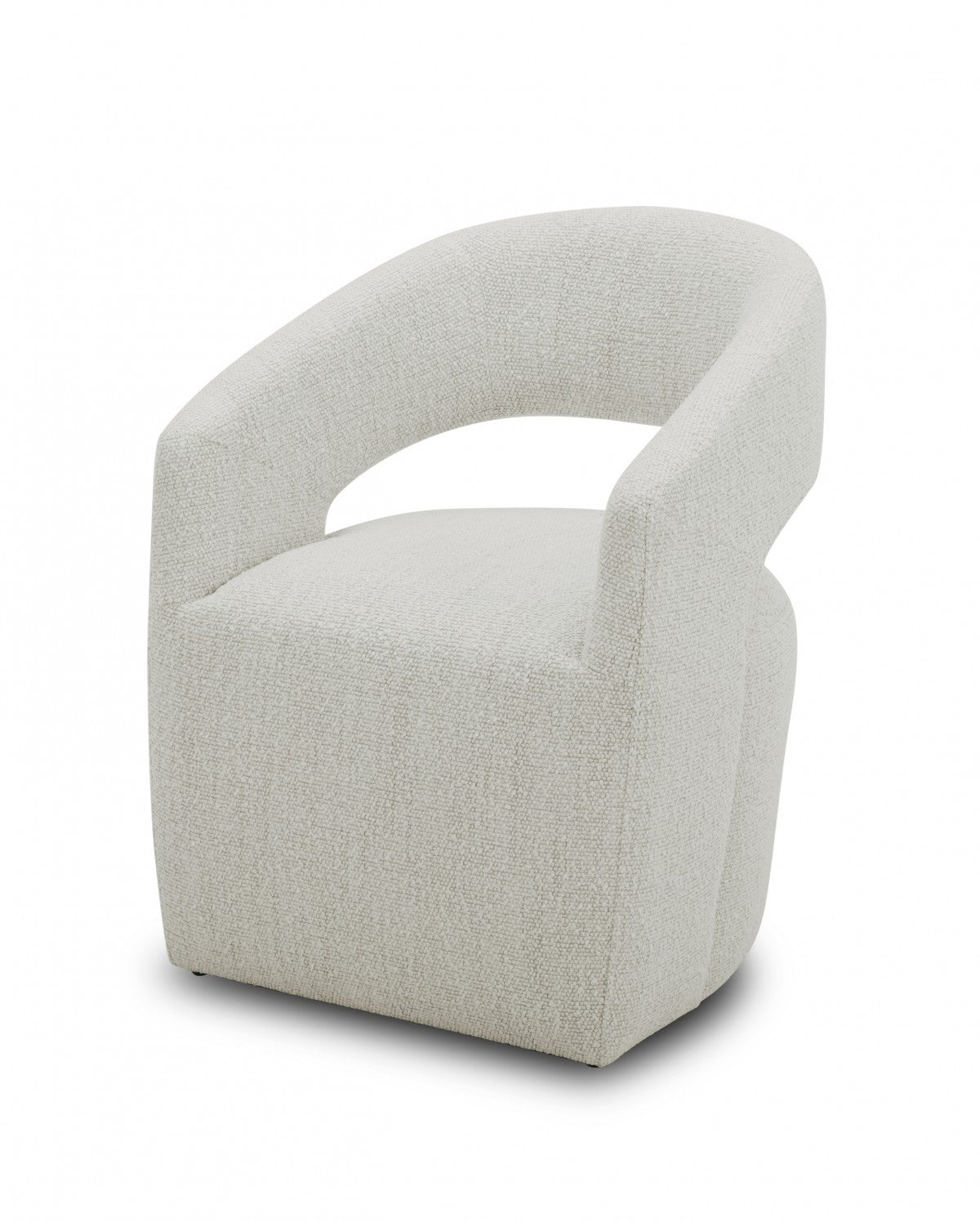 26" White Open Back Barrel Chair