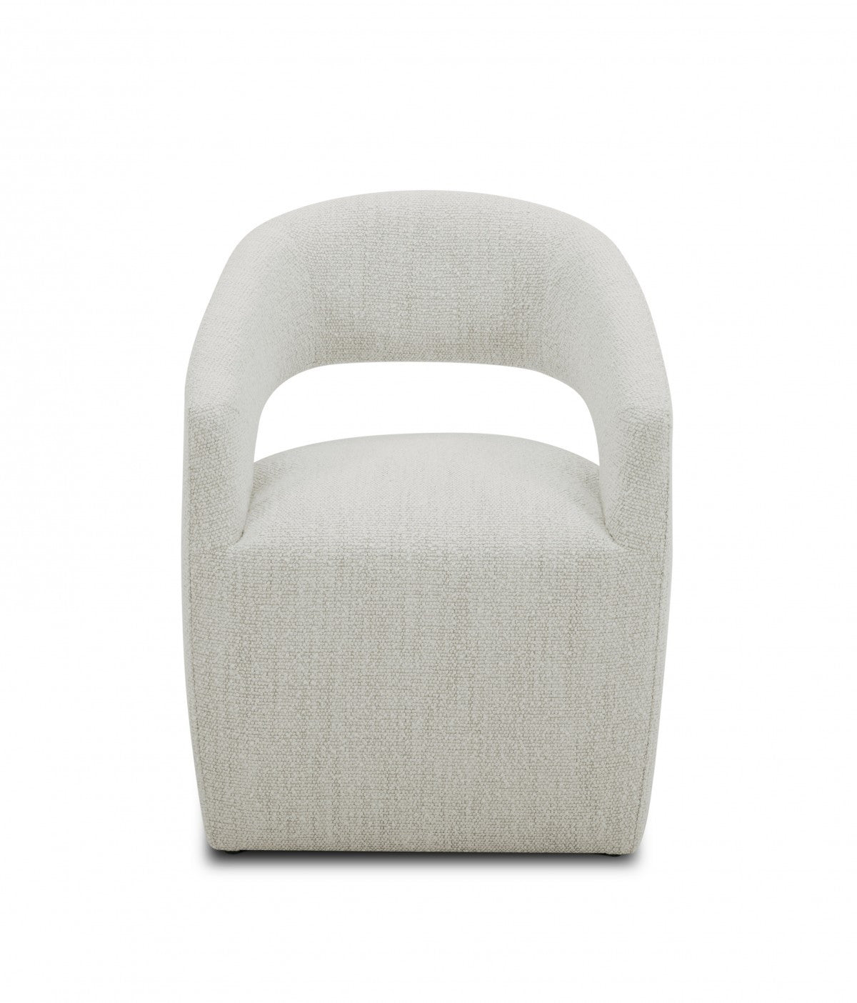 26" White Open Back Barrel Chair