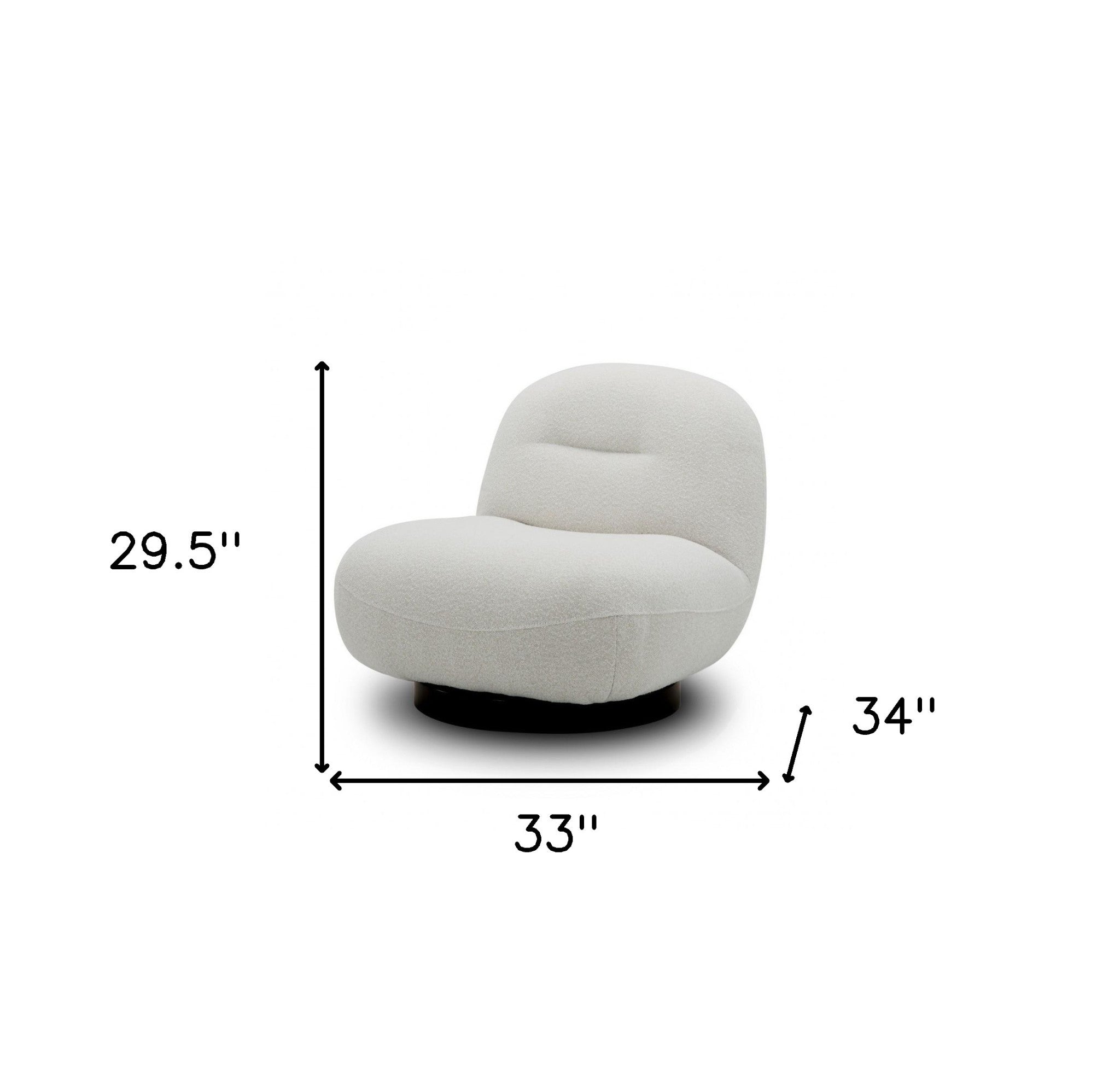 33" White Swivel Lounge Chair