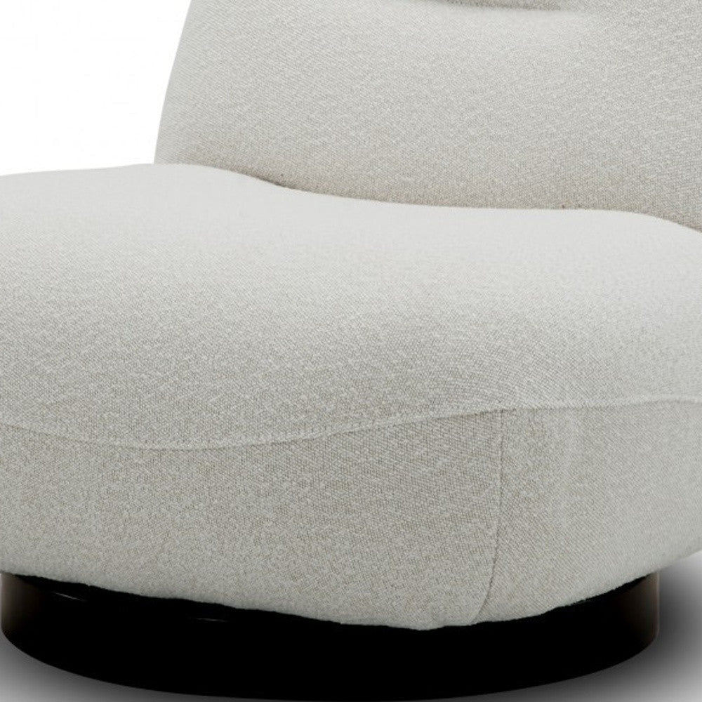 33" White Swivel Lounge Chair