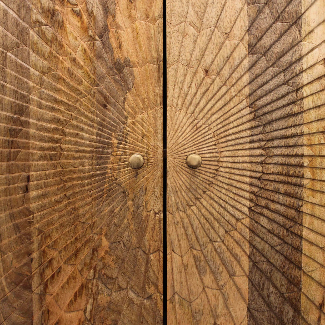 72" Brown Mango Wood Sunburst Sideboard