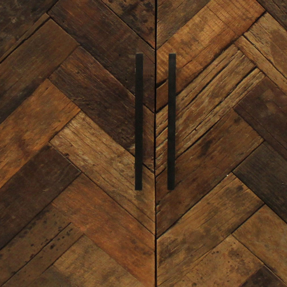 96" White and Brown Panel Mid-Century Sideboard