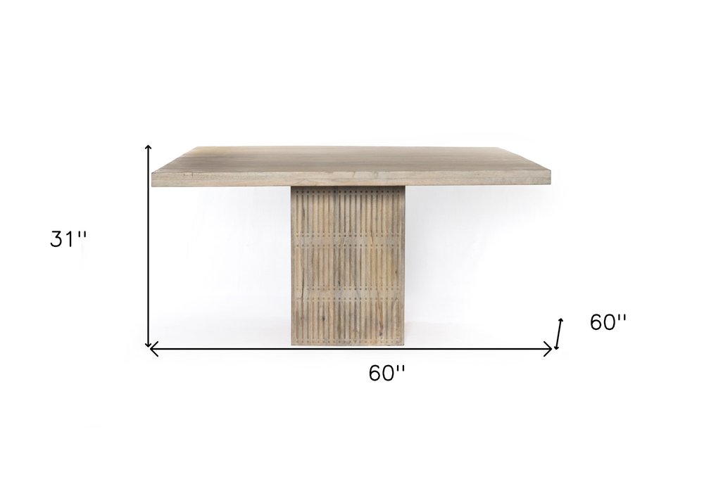 60" Carved Wood Pedestal Dining Table