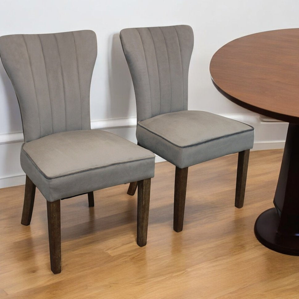 Set of Two 21" Velvet Parsons Dining Chair