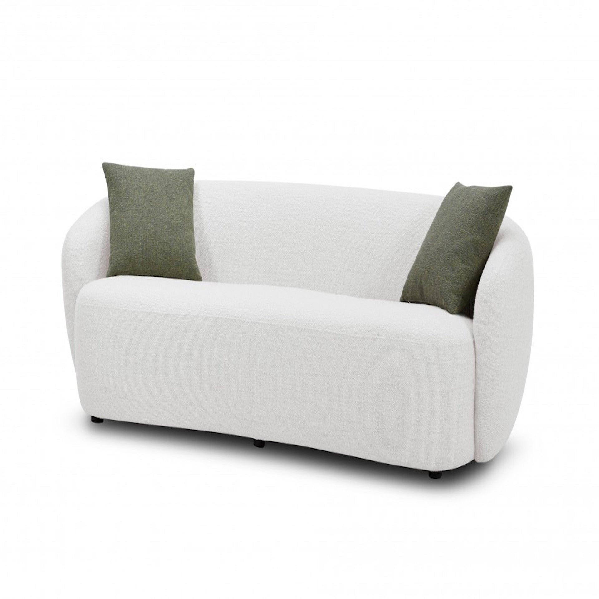 90" White Curved Modern Sofa