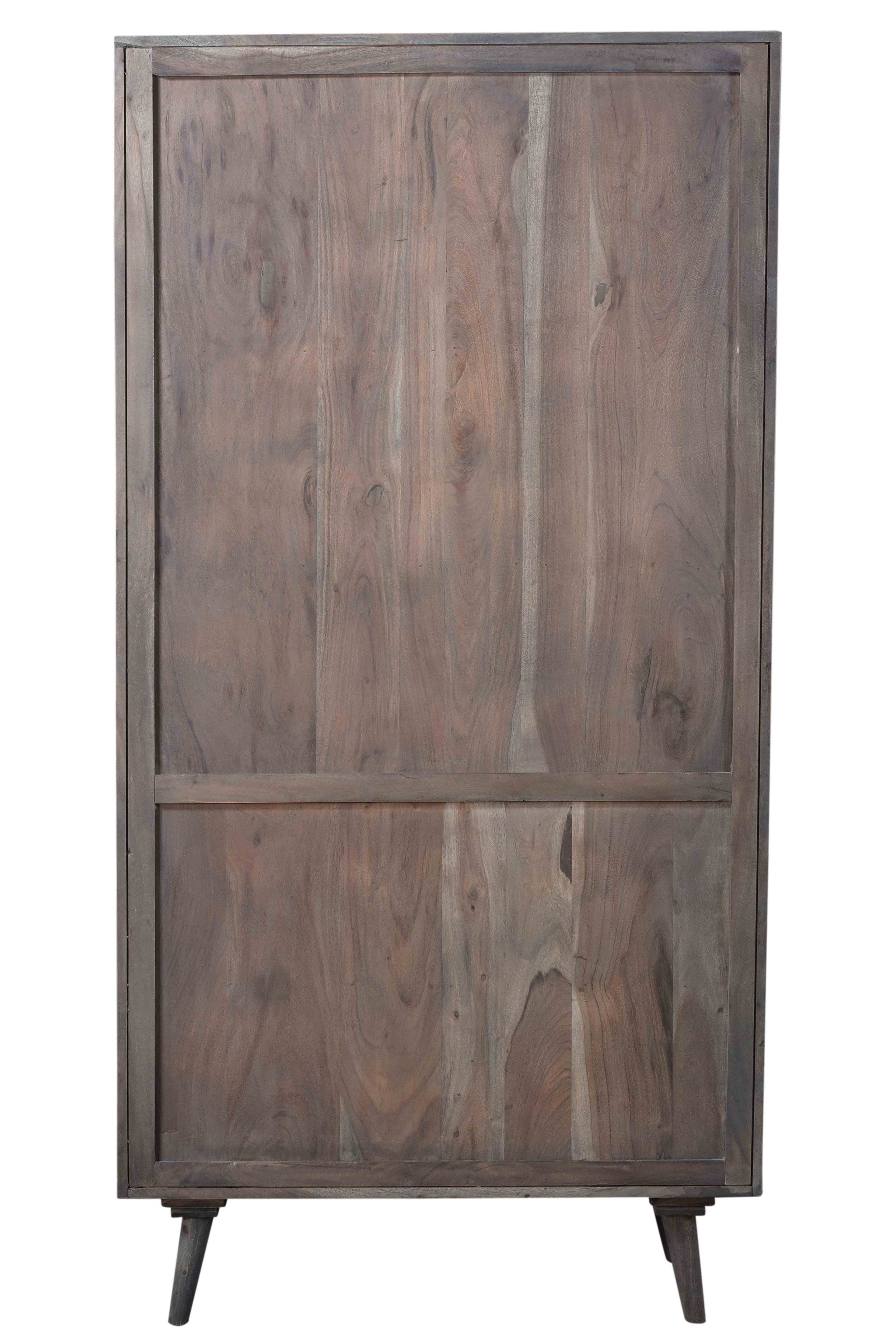 36" Gray Wood Bookcase with Cabinet