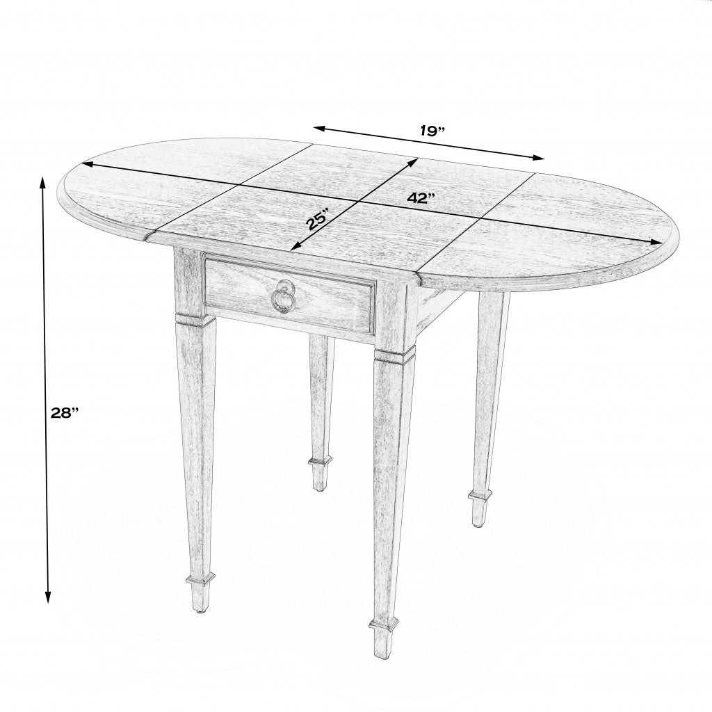 42" Expandable Platform Wood End Table